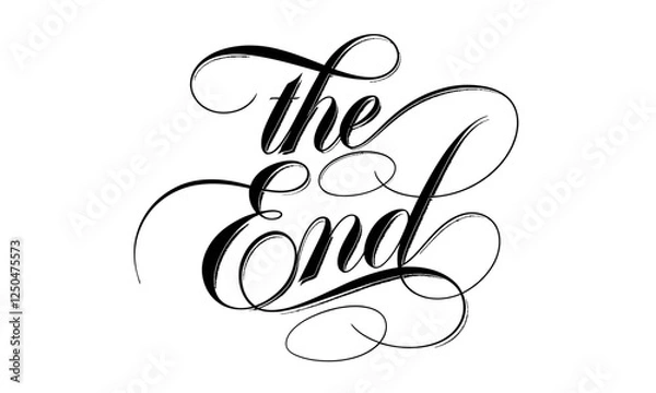 Fototapeta The End Appreciation Congratulate quote Calligraphy & Script Typography Lettering 