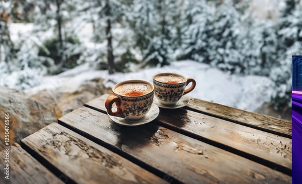 Obraz coffee winter garden