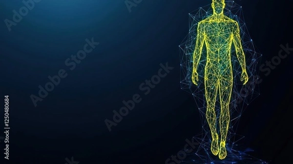 Fototapeta Abstract Digital Representation Of A Walking Figure