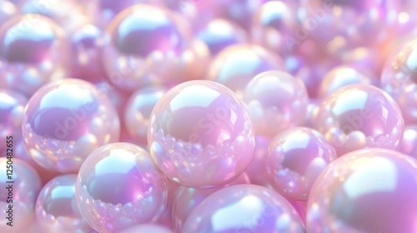 Obraz Pink Iridescent Pearl Cluster Background