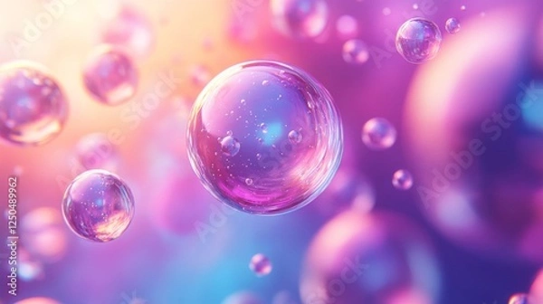 Obraz Abstract Pink And Purple Bubbles Design