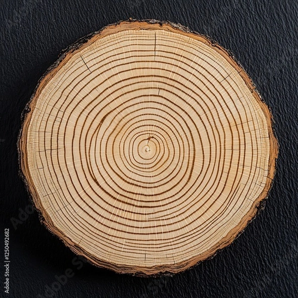 Fototapeta Natural patterns of geometry in tree rings close-up view timeless growth rhythms in nature