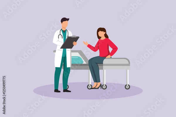 Obraz Hospital activity concept. Colored flat vector illustration isolated.