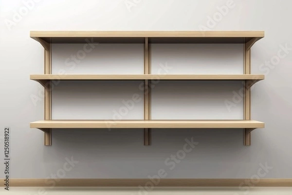 Obraz 3d empty showcase display with retail shelves. Mock up. Vector