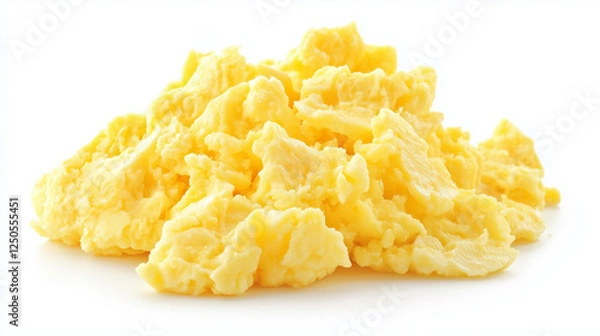 Obraz Scrambled eggs isolated on white background