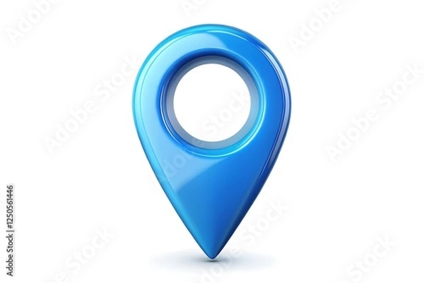Fototapeta 3d blue map pointer