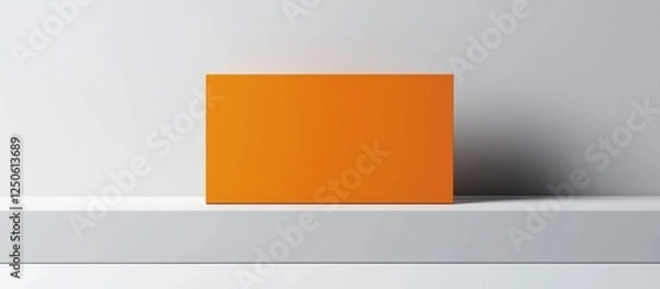 Fototapeta Vibrant Orange Business Card on Minimalist Background with Clear Space for Customizable Text