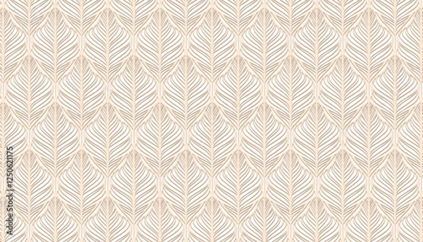 Obraz Seamless pattern with leaves. Vector illustration. Hand drawn