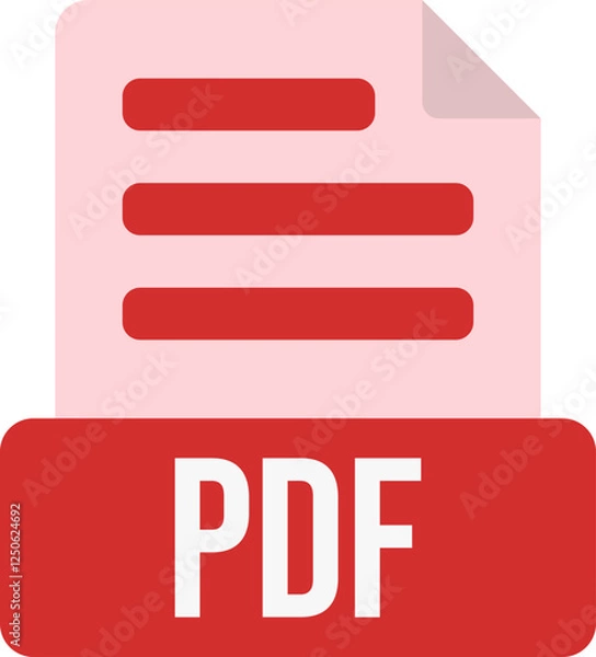 Obraz PDF File Format Icon Color Fill