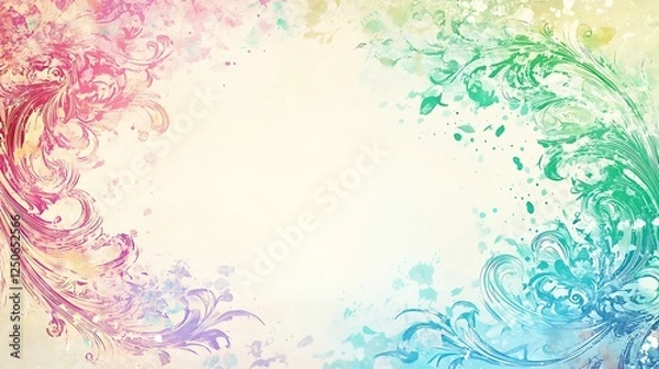 Fototapeta Watercolor Floral Design Abstract Background Art