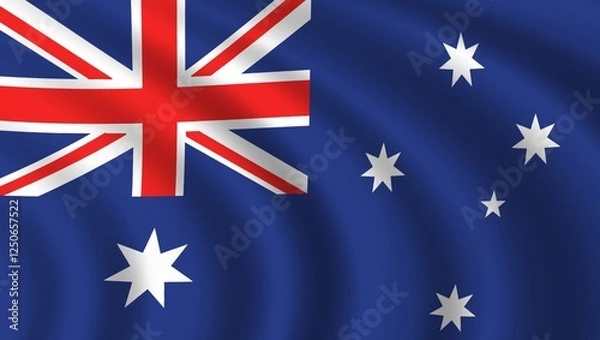 Obraz australia 3d flag in the wind