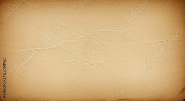 Fototapeta A vintage paper texture with natural creases, soft warm tones, and aged edges, perfect for antique documents, invitations, and storytelling designs.