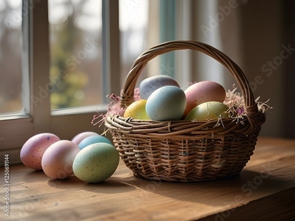 Obraz easter eggs in basket