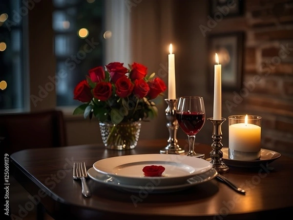 Obraz romantic dinner setting