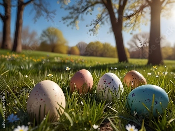 Obraz easter egg field 