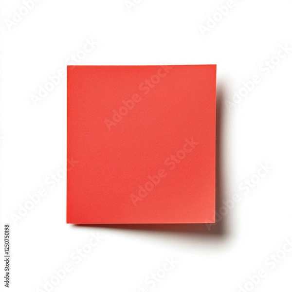 Obraz Red sticky post it note isolated on the white background.