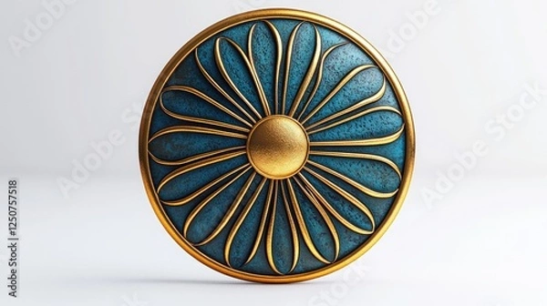 Obraz Vibrant badge with subtle gold accents, against white background