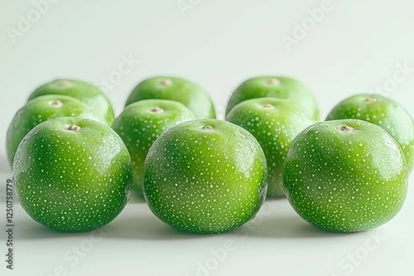 Obraz Vibrant green jujube with a glossy skin against the white background.