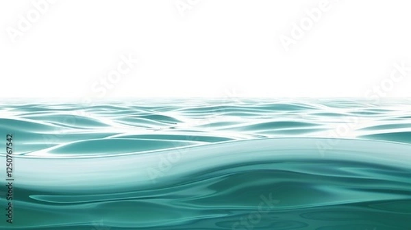 Fototapeta Fluid turquoise and white water background with swirling patterns resembling the sea's depth, creating an abstract and calming atmosphere. Ideal for product marketing visuals