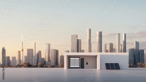 Obraz Urban landscape renewable energy storage solutions for the grid
