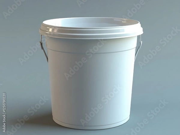Obraz White Plastic Bucket with Handles