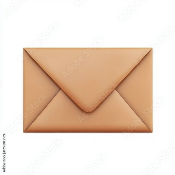 Fototapeta brown kraft paper envelope isolated on white