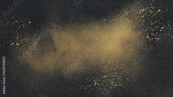 Fototapeta Stunning Gold Spatter Art on a Dark Background.  A modern abstract design using gold spray paint on a black backdrop.  A unique and captivating visual experience.