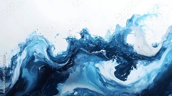 Fototapeta Powerful Crashing Blue Ocean Wave Splashing with Dynamic Motion and Energy Showcasing the Rhythm and Chaos of the Aquatic Force