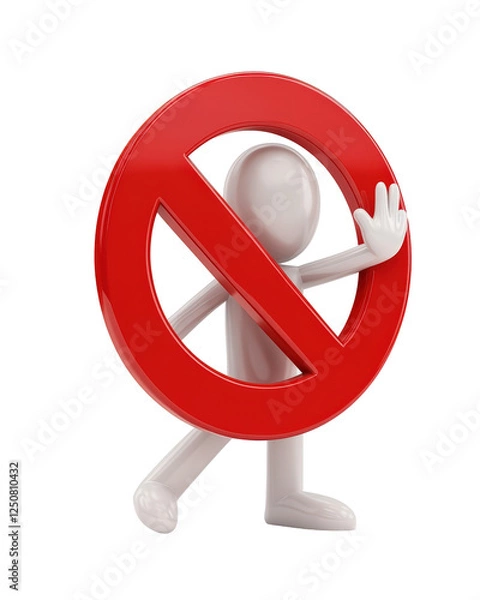 Obraz Isolated Person Prohibited Gesture