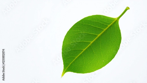 Obraz Green leaf on a black background