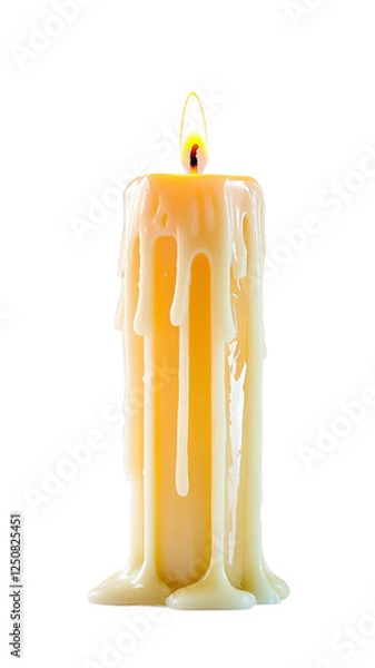 Obraz Isolated Elegant Candle with Dripping Wax