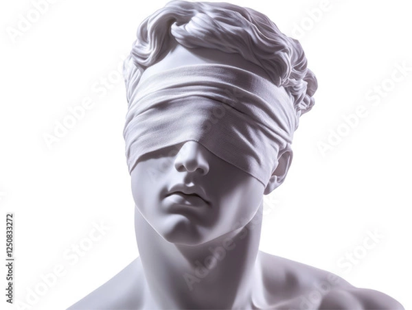 Obraz Isolated Sculpture of a Man with Bandage Covering Eyes