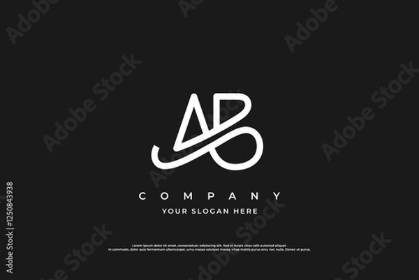 Obraz Stylish AB Monogram Logo Design