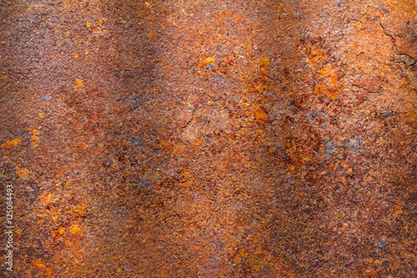 Fototapeta Rusty metal texture or rusty metal background. Grunge retro vintage of rusty metal plate for design with copy space for text or image.