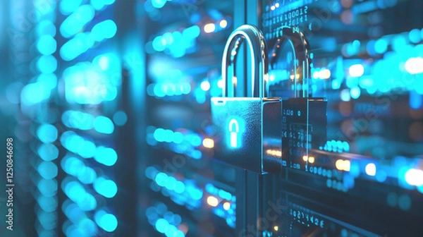 Obraz Computer network segmented for enhanced security, cybersecurity protection strategy
