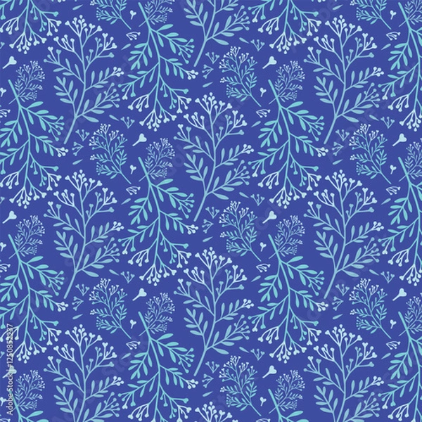 Fototapeta wildflower seamless pattern with intricate botanical textures for digital artwork and fabric printing