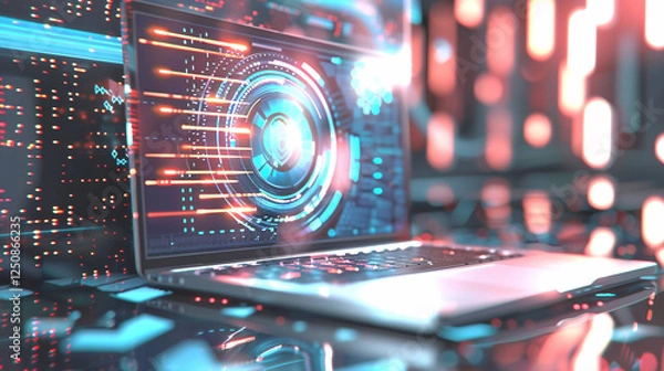 Fototapeta Full-disk encryption technology securing computer from unauthorized access
