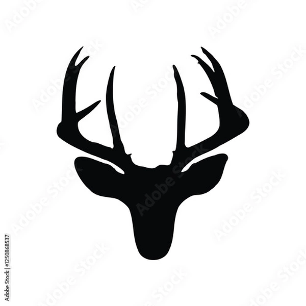Obraz Deer Head Silhouette vector design illustration  on white background 