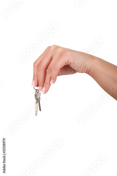 Obraz woman's hand holding  keys