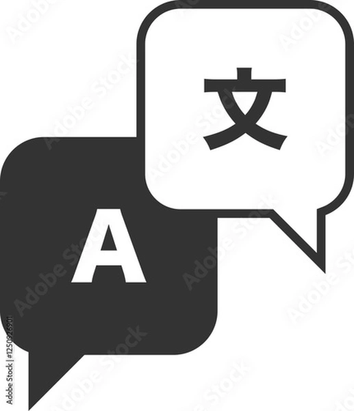 Fototapeta Translation Icon with Speech Bubbles and Arrows
