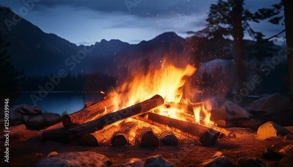 Fototapeta fire in the forest