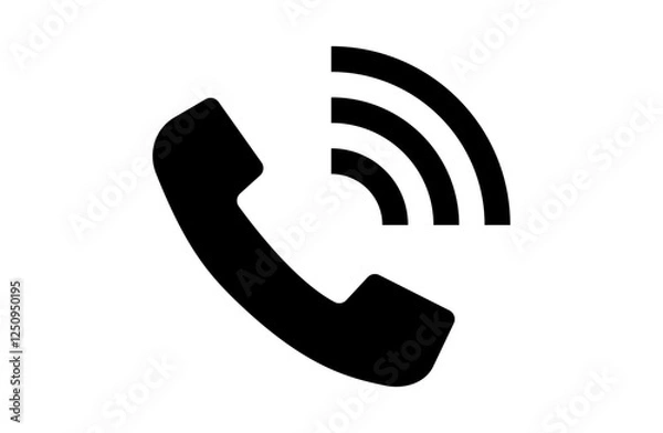 Fototapeta 受話器アイコンモノクロ