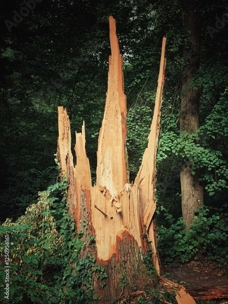 Obraz Cracked tree hit by lighning