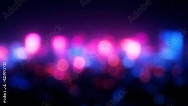 Fototapeta Blurred neon lights background. Neon city lights in bokeh style. Futuristic backdrop.