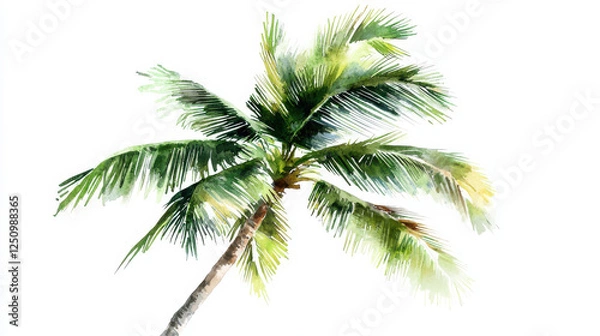 Fototapeta palm tree on white background