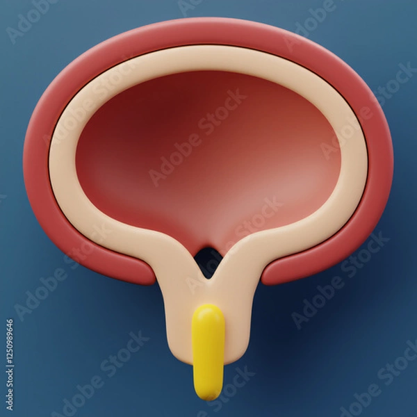 Fototapeta Abstract 3D Model of a stylized urinary bladder design