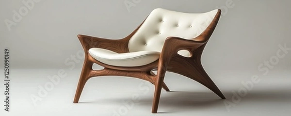 Obraz Discover unparalleled comfort with our modern wooden lounge chair, featuring an ergonomic sculpted frame This custom furniture piece is handcrafted for ultimate relaxation and style Its unique design