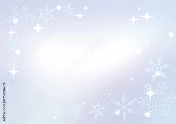 Fototapeta 雪の結晶のイラストの背景デザイン