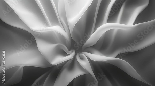 Obraz A classic black and white overhead bird’s-eye view, ethereal aura, soft glowing layers, timeless and elegant, top-down perspective. Created using Generative Ai