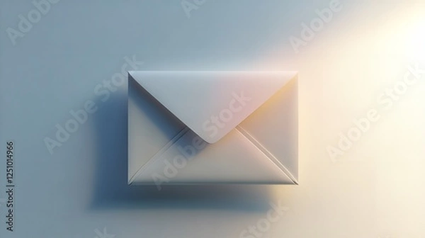 Fototapeta A mockup of an envelope on a neutral background with elegant shadows,